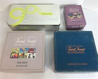 4 Trivial Pursuit Games: Original, Vintage Tears, 1980's & 90's Capsule Edition