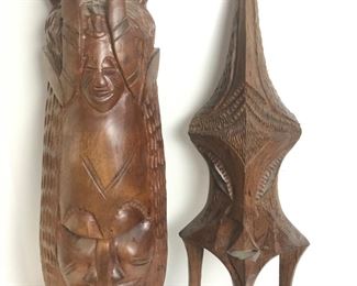 Two Carved African Masks - Some Damage; See Pictures