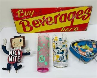 Nick at Nite Collection! Alarm Clock (Works!), 2 Cups & Decorative Statue