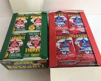 2 Boxes of Score Baseball Cards: 71 Unopened Packs 1988 & 1991