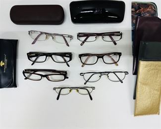 6 Pairs of Prescription Glasses & Pair of 1.75 Strength Readers with Cases