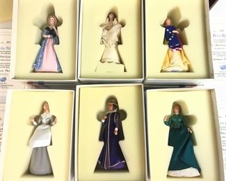 Set of 6 Great American Women Dolls with Display Shelf: All 5.5" with COA's