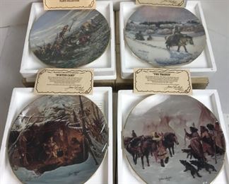 4 John Clymer 11" Collector Plates of the Old West by Gorham China