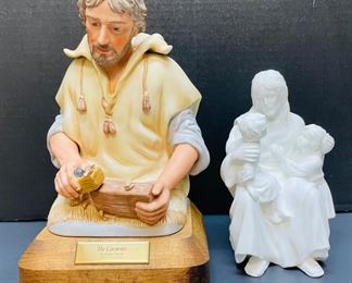 2 Statutes: "The Carpenter" by Frances Hook & Lenox "Children's Blessing"