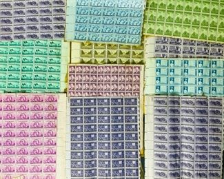 11 Sheets of Unused 3 Cent U.S. Stamps from the 1940's