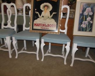 MINT FRAMES AND MATTED PIECES/4 FRENCH DINING CHAIRS