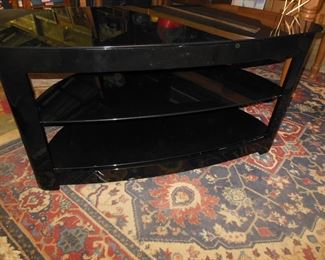 BLACK GLASS ENTERTAIMENT CENTER