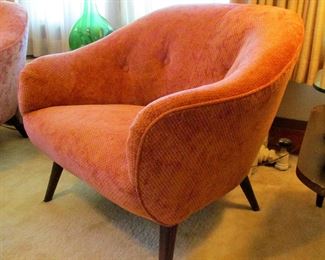 Mid-century chenille chair