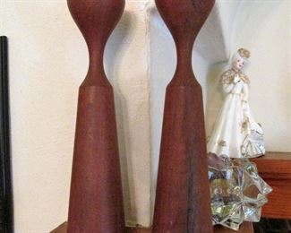 Danish teak candle holders