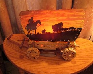 Vintage cork covered wagon light