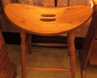 Oak saddle stool