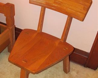 Rare! Ranch Oak 3 legged kid's chair