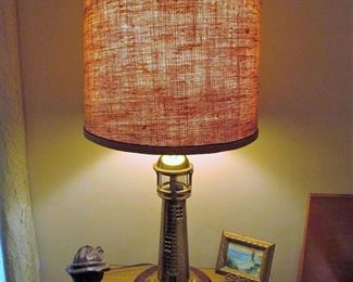 Vintage brass lighthouse lamp