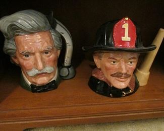Mark Twain & Fireman Toby mugs