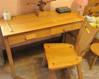A Brandt Ranch Oak Desk & Chair