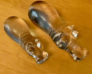 Kosta Boda hippo paperweights 