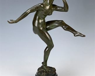 Art Deco Bronze Signed Dancing Girl