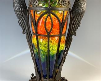 rare Chapelle Muller freres parakeets vase