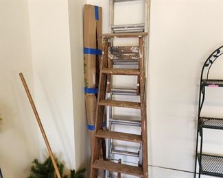 1wood ladder and 1 ext ladder