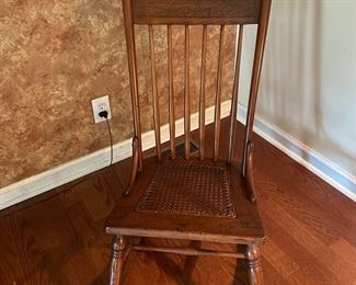 Antique Oak Rocker w/Cain Seat