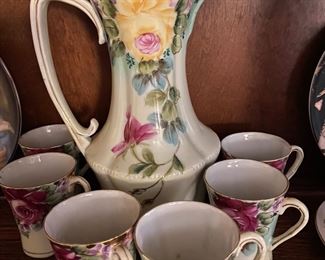 Chocolate Set  7 Pieces.  (Japan, Hand Painted)