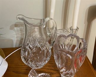 Waterford Vase, Pitcher and Paperweight.
