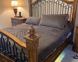 King Bed Frame has a Lighted Tempurpedic Adjustable Base 
Bed frame by Lexington along with matching dresser w/mirror and 2 nightstands 