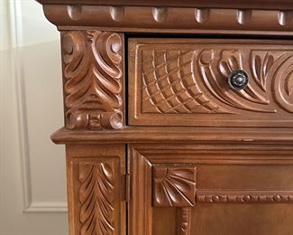 BUY IT NOW! $350. Antique, Carved Sideboard. 41"W x 18"D x 36"H
