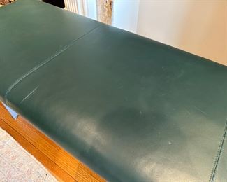 BUY IT NOW! $800 Modern Leather and Metal Track Bench. 60"W x 24"D x 18"H