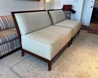  BUY IT NOW! $500 each. Baker Petite Armless Settee, 2 available. 36"W x 28"D x 33"H