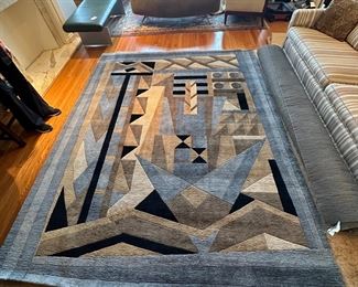 BUY IT NOW! $1000. Wool Geometric Area Rug. Dimensions are 12.5' x 7.5'