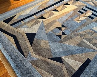BUY IT NOW! $1000. Wool Geometric Area Rug. Dimensions are 12.5' x 7.5'