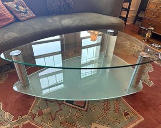 BUY IT NOW! $200. Mid-Century Modern, 2-Tier glass, chrome Coffee Table.