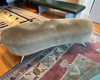 BUY IT NOW! $300. Vintage MCM Atomic Sage Green Kidney Bench