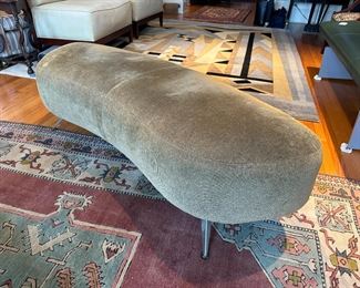 BUY IT NOW! $300. Vintage MCM Atomic Sage Green Kidney Bench