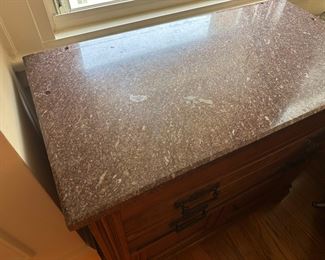 BUY IT NOW! $300. Antique Walnut Chest with Granite Top