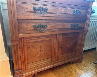BUY IT NOW! $300. Antique Walnut Chest with Granite Top
