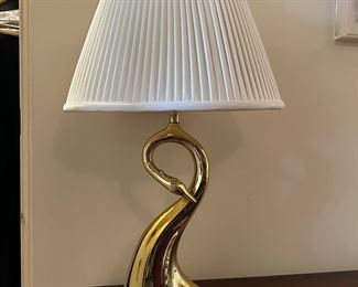 BUY IT NOW: $200 Vintage Brass Swan Table Lamp by Frederick Cooper. 27"H