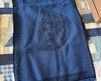  BUY IT NOW: $90 Blue Wool Versace Scarf 