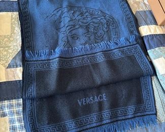  Blue Wool Versace Scarf 