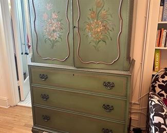 BUY IT NOW! $200. Vintage Hand-Painted Armoire. 39.5"W x 22"D x 66"H.