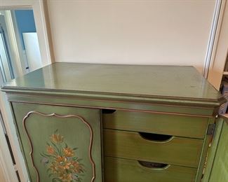BUY IT NOW! $200. Vintage Hand-Painted Armoire. 39.5"W x 22"D x 66"H.