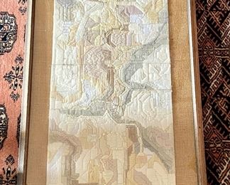 'The Song of the Shepherd' 1980, Fiber 41"x18.25" Artist: Irmgard Hess Rosenberger