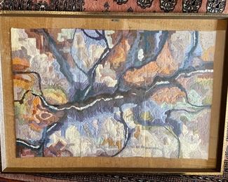 'Canyons' 1980, Fiber 30"x40" Artist: Irmgard Hess Rosenberger