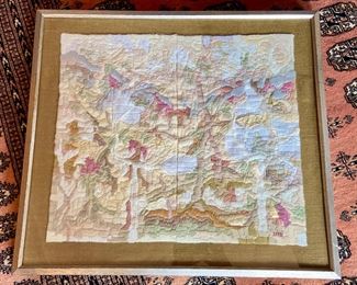 'Spring Scene' 1982 Fiber 25.5"x28" Artist: Irmgard Hess Rosenberger