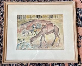 BUY IT NOW! $200. Original Watercolor. Unsigned. 12.5"W x 9.5"H.