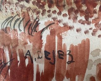 BUY IT NOW $200. Original Watercolor and pencil; by A. Dejez 12.5"x9.5" (farm scene)