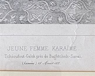 BUY IT NOW $80. Raffet Print 9'x12.5"; Jeune Femme Karaime