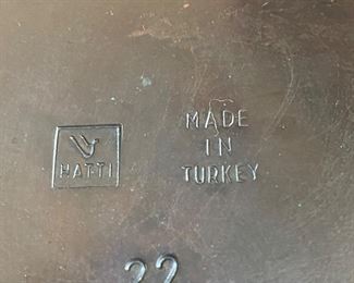 Antique Blackened Copper, Hatti Turkish Bowl, bottom