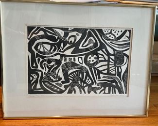 BUY IT NOW! $600. Relief etching by Irmgard Hess Neiman. 24”H x 26”W